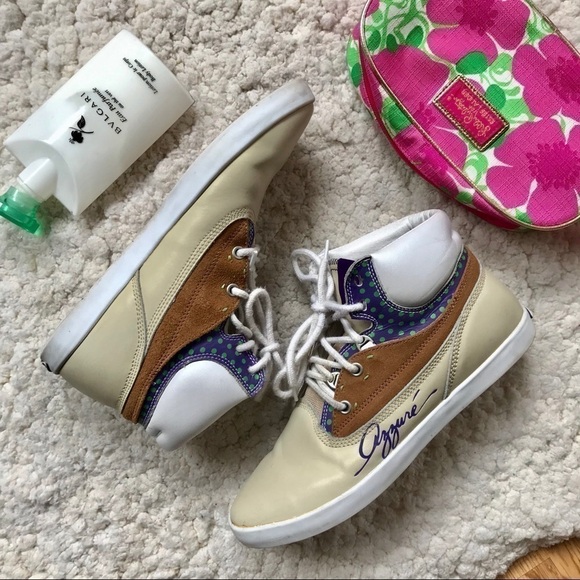 AZZURÉ: FIRE Neutral/ Polka Dot High Tops Kicks - Picture 1 of 8